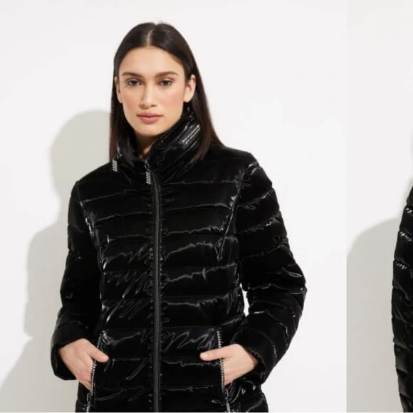 Joseph Ribkoff Shinny Puffer Jacket - Picture 5 of 6